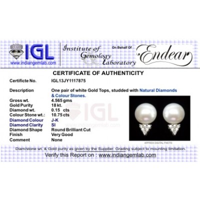 Pearl & Diamond Earring Studs
